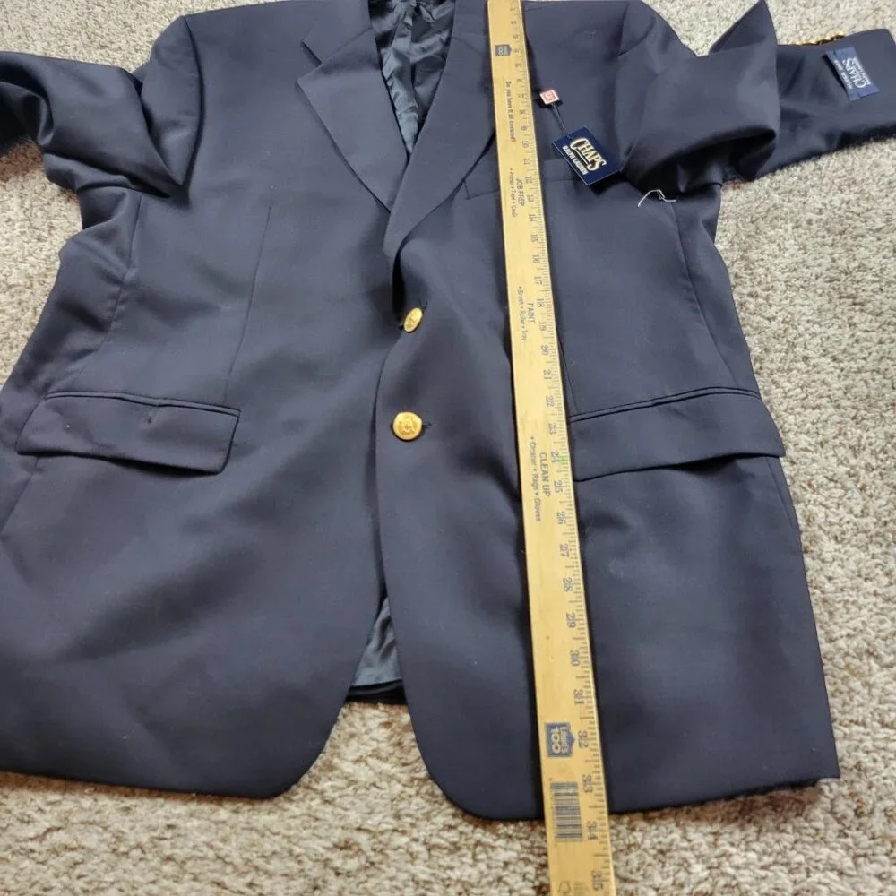 Ralph Lauren Chaps Blazer Jacket  Mens 42 Lined Gold Buttons Tags FLAW*